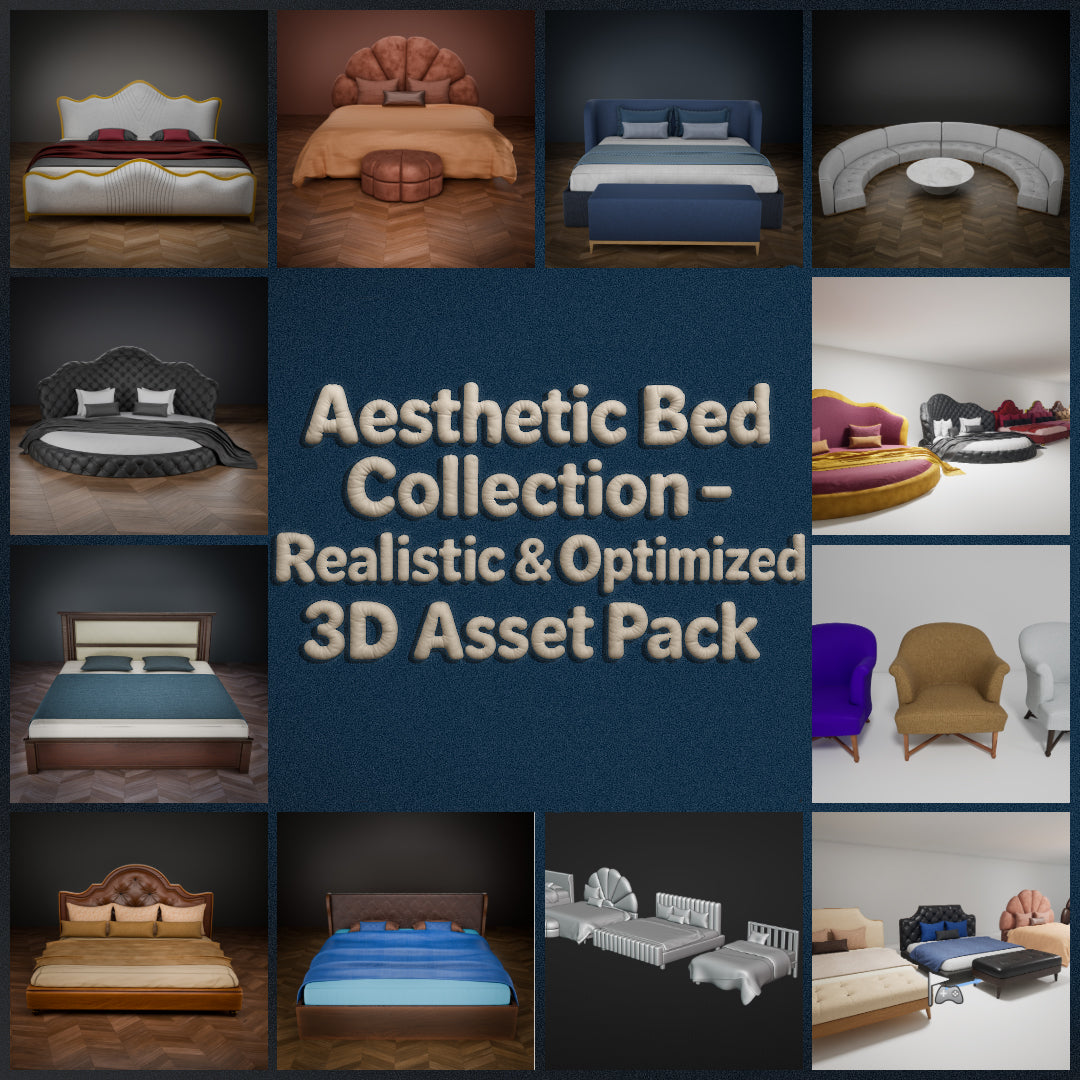 Aesthetic Bed Collection - Unreal Engine 5.3 - 5.7